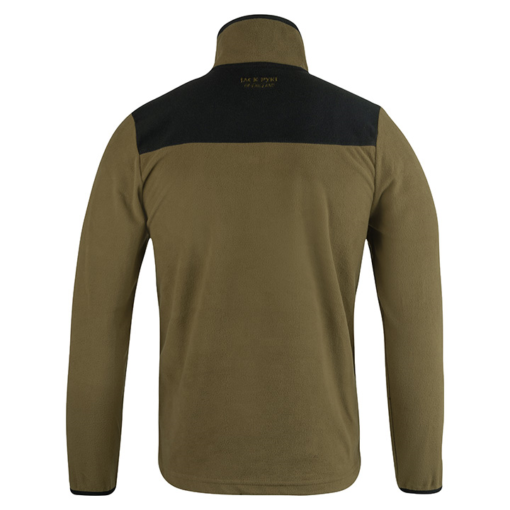 Snap Neck Fleecetrui Donker Mosterd
