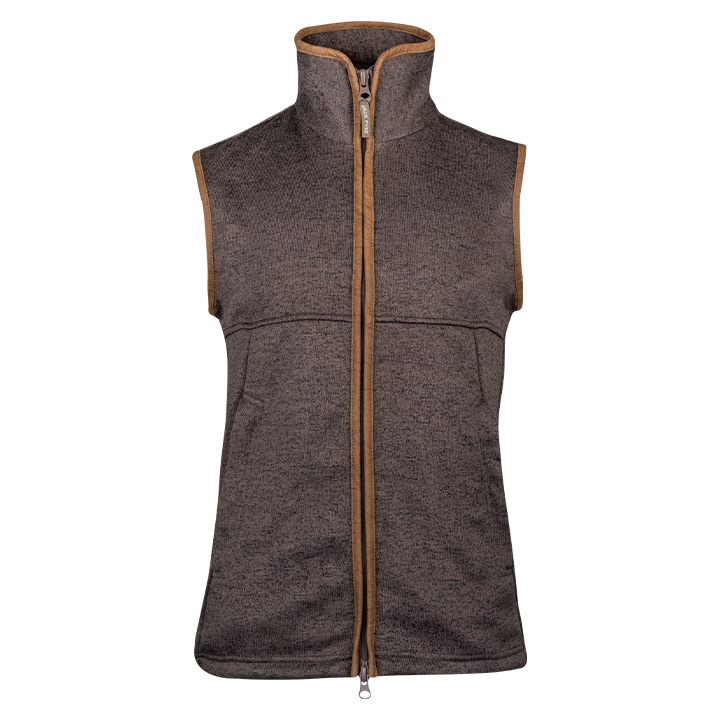 Melange Fleece Bodywarmer Bruin Gemêleerd
