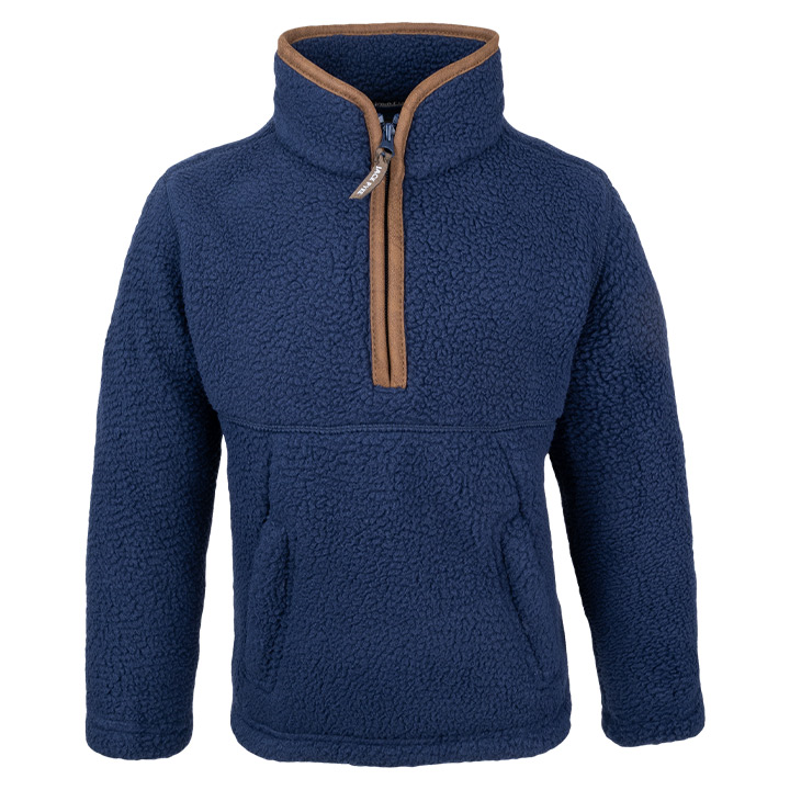 Junior Sherpa Fleecetrui Halve Rits Marineblauw