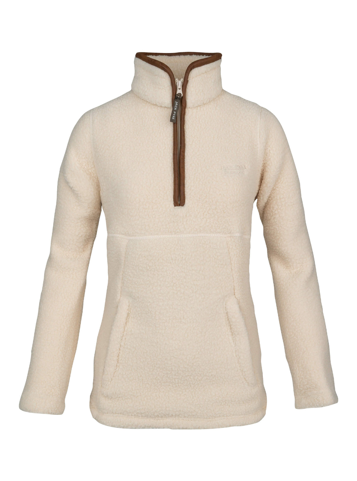 Dames Sherpa Fleecetrui Halve Rits Shiitake