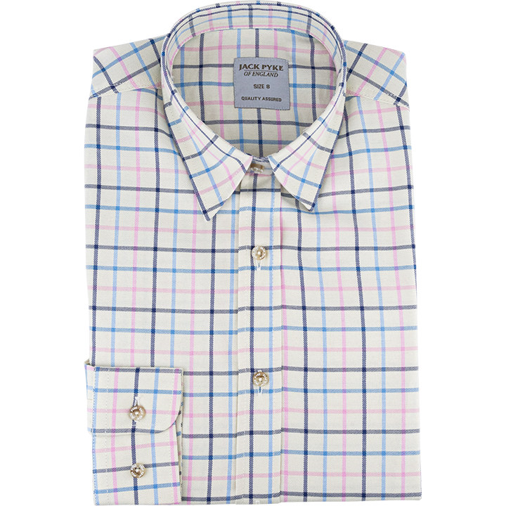 Dames Countryman Overhemd Grote Ruit Marineblauw