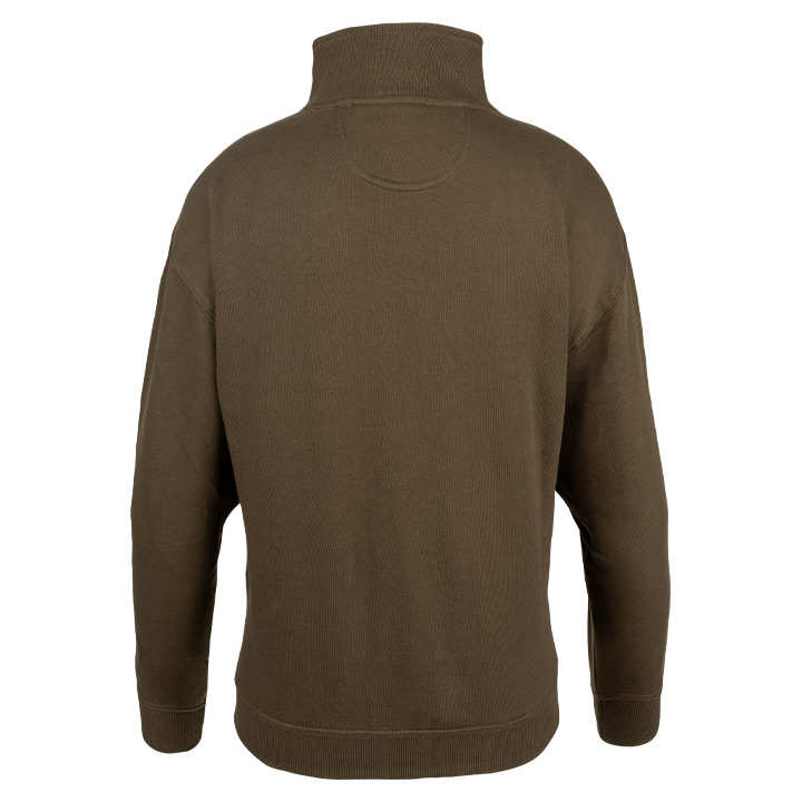 Dames Sweater Halve Rits Olijf