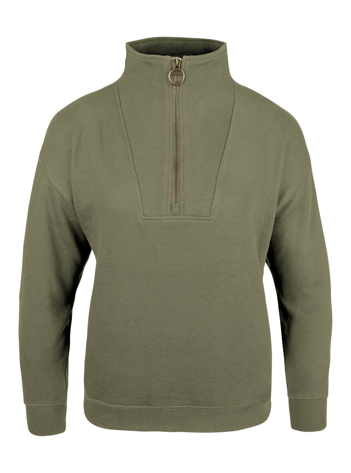 Dames Sweater Halve Rits Salie