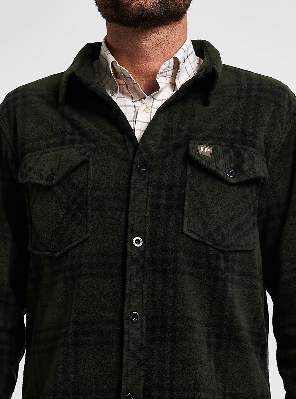 Polar Fleece Overhemd Groen Geruit