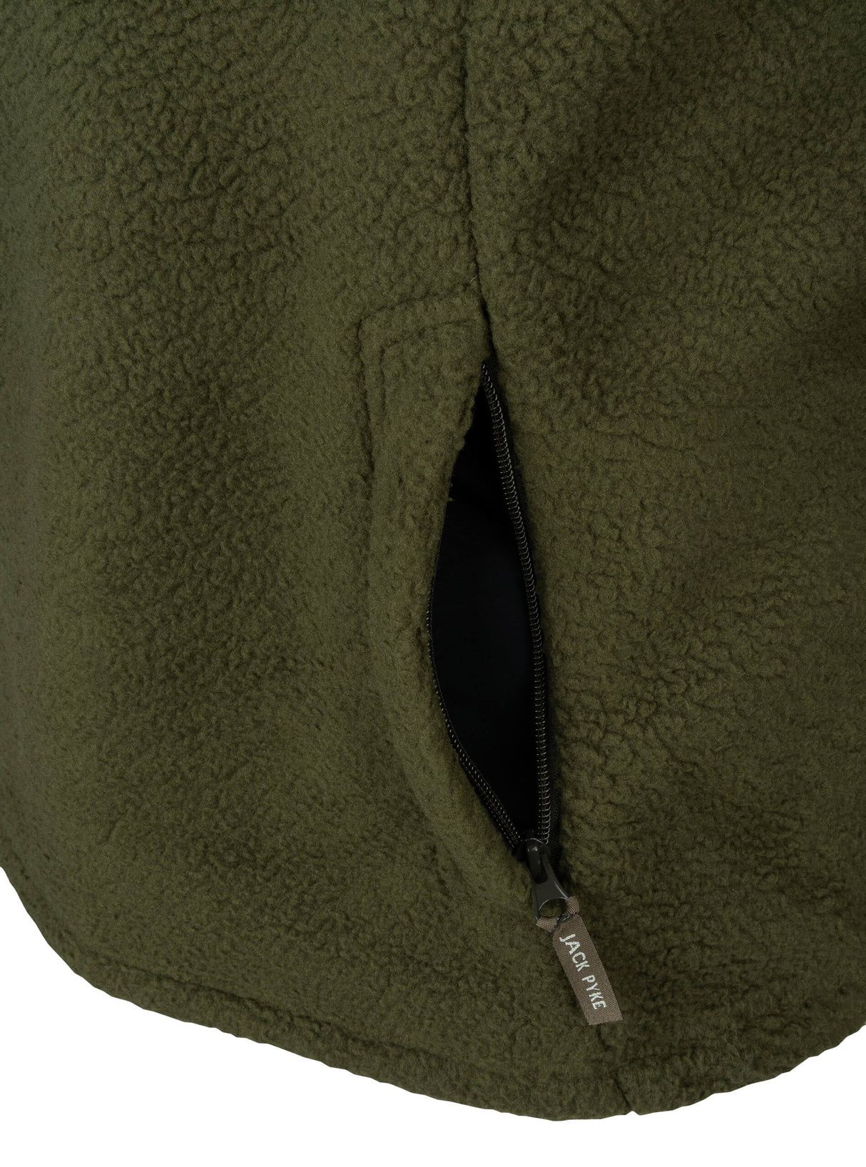 Sherpa Fleecetrui Halve Rits Olijf
