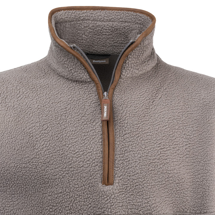 Sherpa Fleecetrui Halve Rits Shiitake