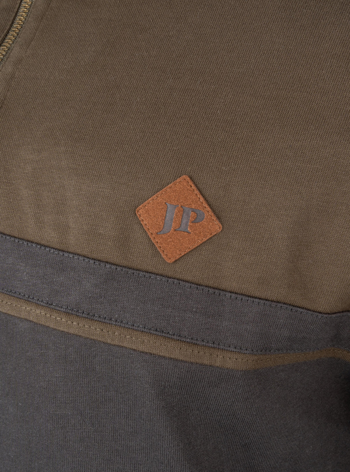 Contrast Sweater Halve Rits Groen