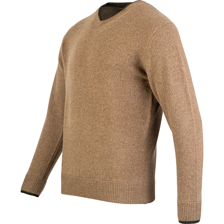 Ashcombe Trui V-Hals 100% Lamswol Gerst