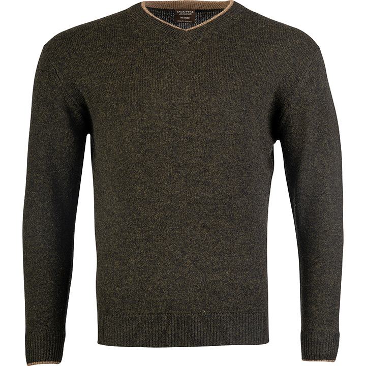 Ashcombe Trui V-Hals 100% Lamswol Donkerolijf