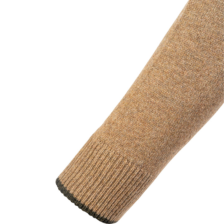 Ashcombe Trui met Rits 100% Lamswol Gerst