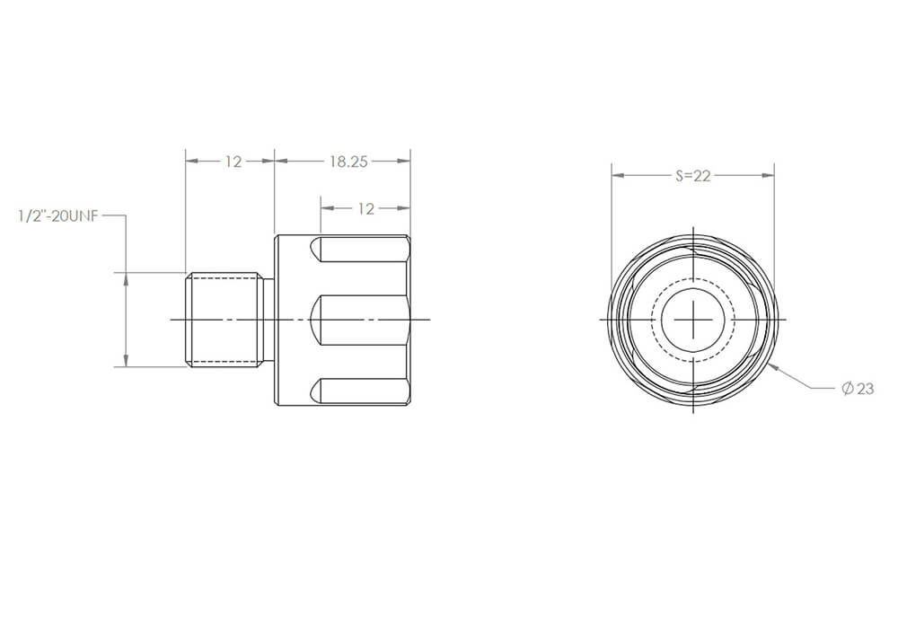 Silencer adapter Huma QD 1/2 UNF