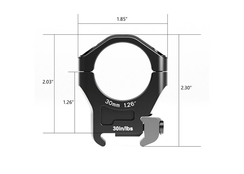 Halo Ti 30mm Medium Weaver/Picatinny Mounts