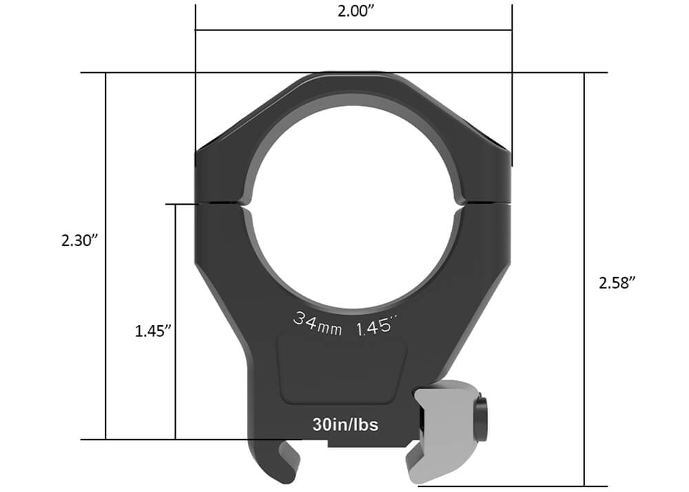 Mounting Arken Halo Ti 34 mm High Weaver/Picatinny