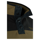 Snap Neck Fleecetrui Donker Mosterd