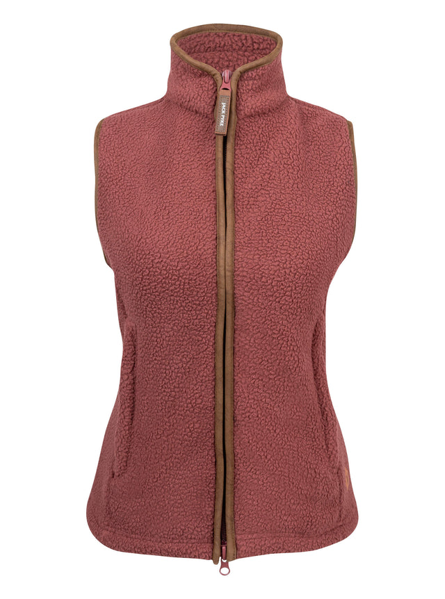Dames Sherpa Fleece Bodywarmer Koperbruin