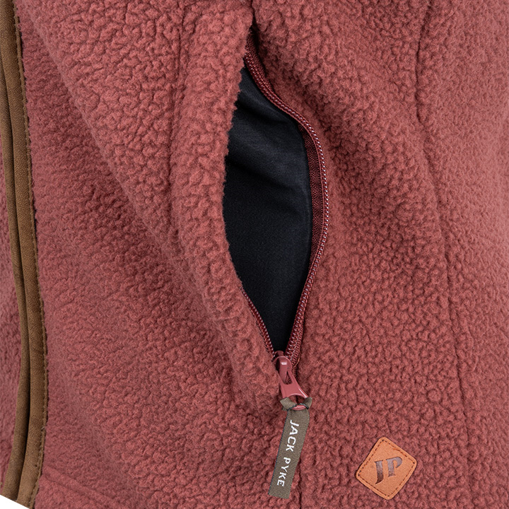 Dames Sherpa Fleece Bodywarmer Koperbruin