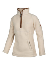 Dames Sherpa Fleecetrui Halve Rits Shiitake