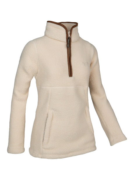Dames Sherpa Fleecetrui Halve Rits Sail