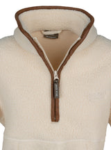 Dames Sherpa Fleecetrui Halve Rits Shiitake