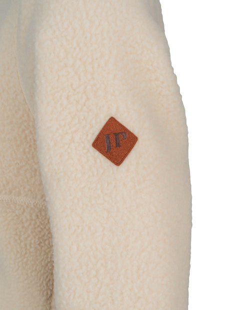 Dames Sherpa Fleecetrui Halve Rits Koperbruin