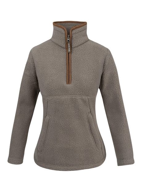 Sherpa Fleecetrui Halve Rits Shiitake