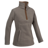 Dames Sherpa Fleecetrui Halve Rits Shiitake