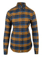 Dames Bleasdale Zwaar Flanellen Overhemd Marineblauw Roestbruin