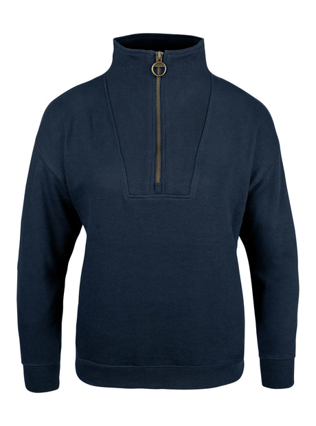 Dames Sweater Halve Rits Olijf