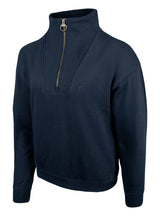 Dames Sweater Halve Rits Olijf