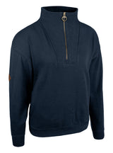 Dames Sweater Halve Rits Marineblauw