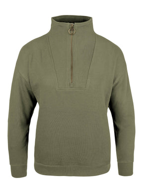 Dames Sweater Halve Rits Salie