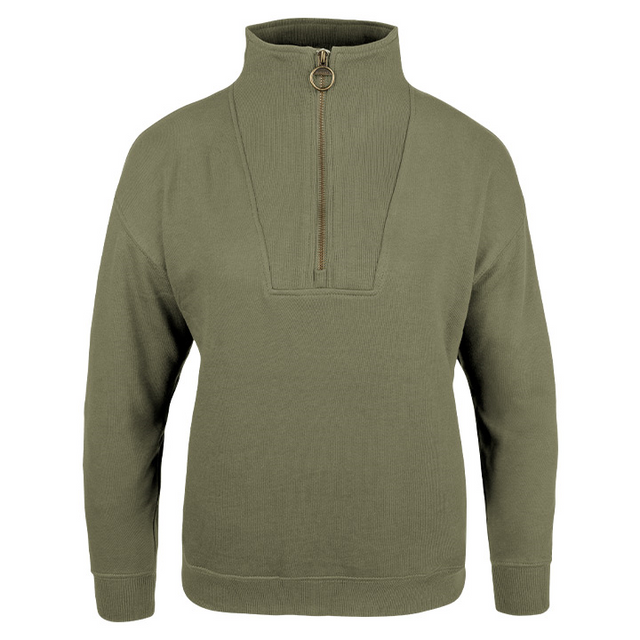 Dames Sweater Halve Rits Salie