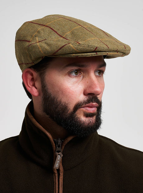 Flat Cap Wolmix Tweed Bruin