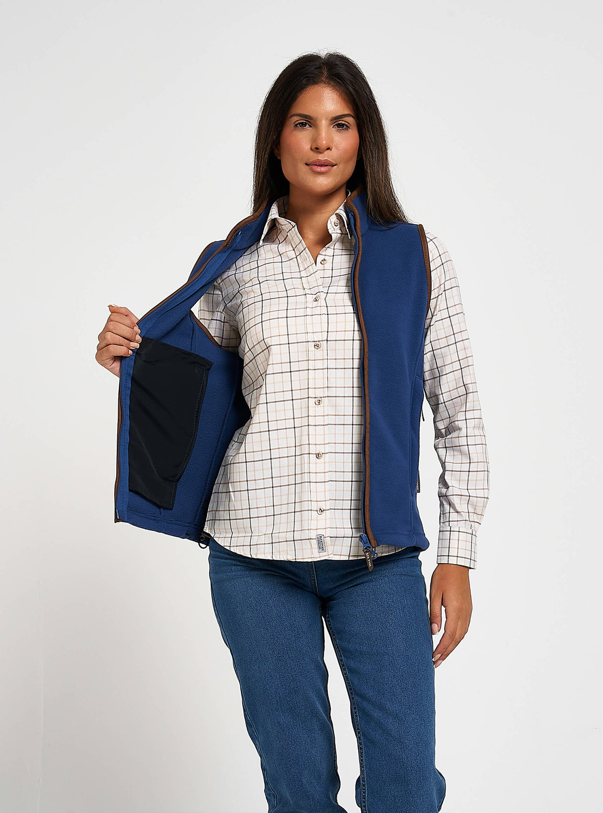 Dames Countryman Fleece Bodywarmer Denim