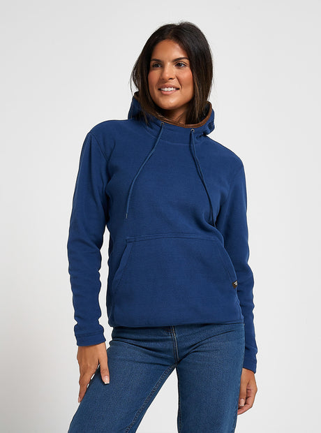 Dames Fleece Hoodie Denim