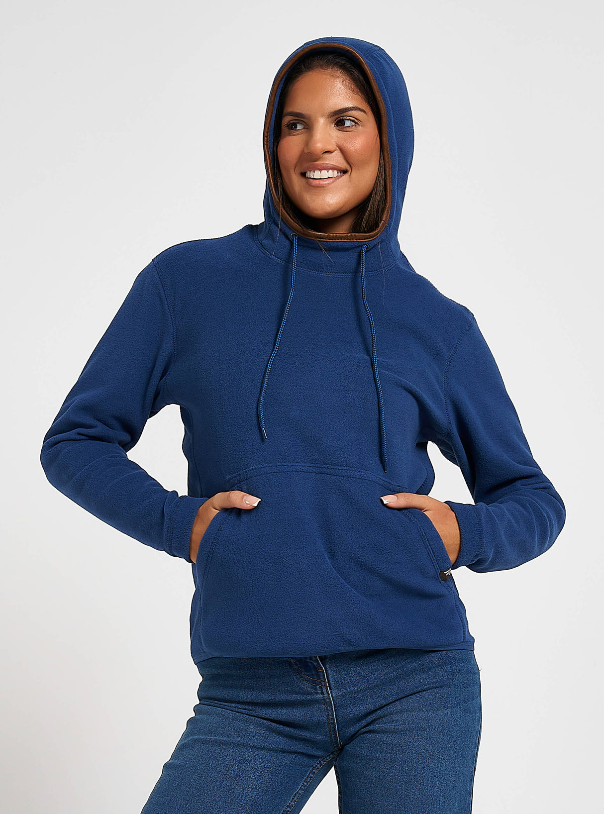 Dames Fleece Hoodie Denim