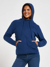 Dames Fleece Hoodie Denim