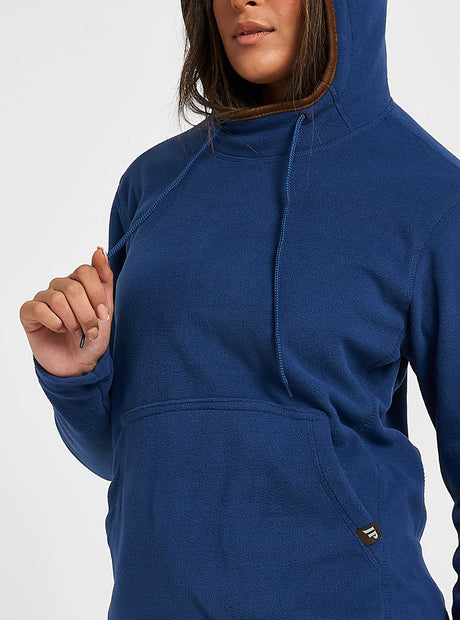 Dames Fleece Hoodie Denim