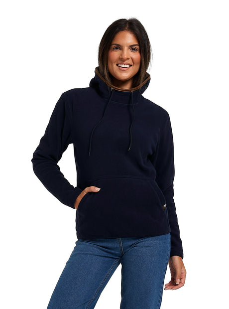 Dames Fleece Hoodie Marineblauw