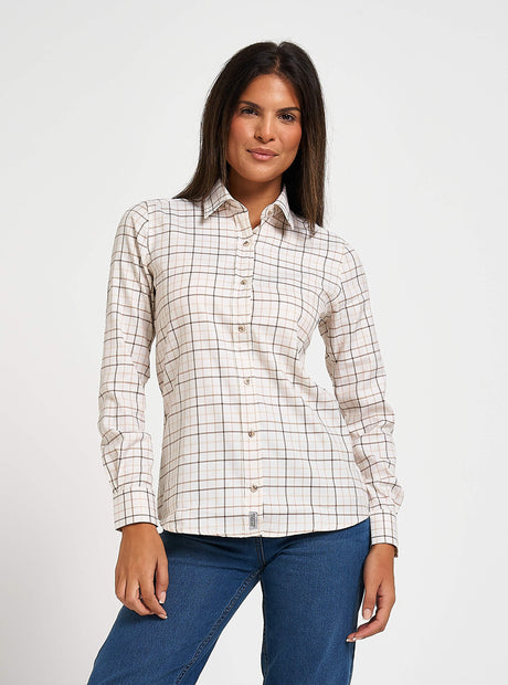 Dames Countryman Overhemd Grote Ruit Marineblauw