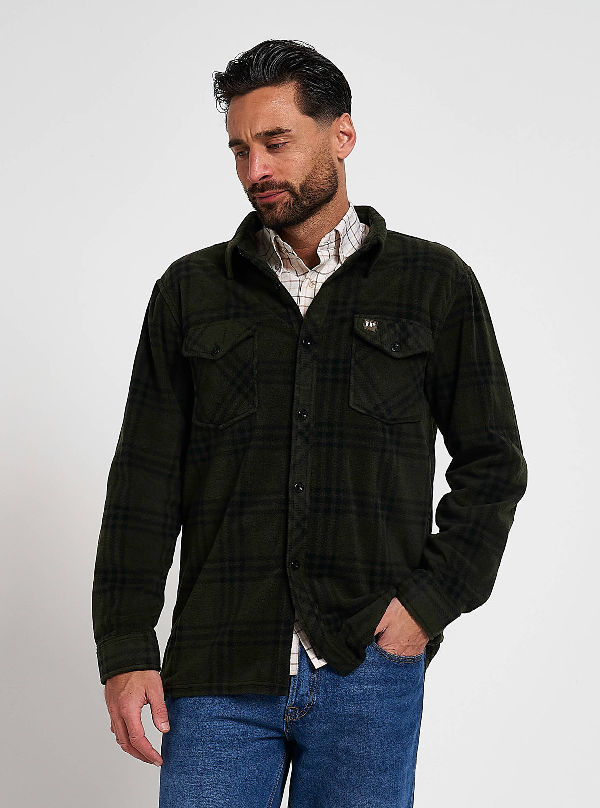 Polar Fleece Overhemd Groen Geruit