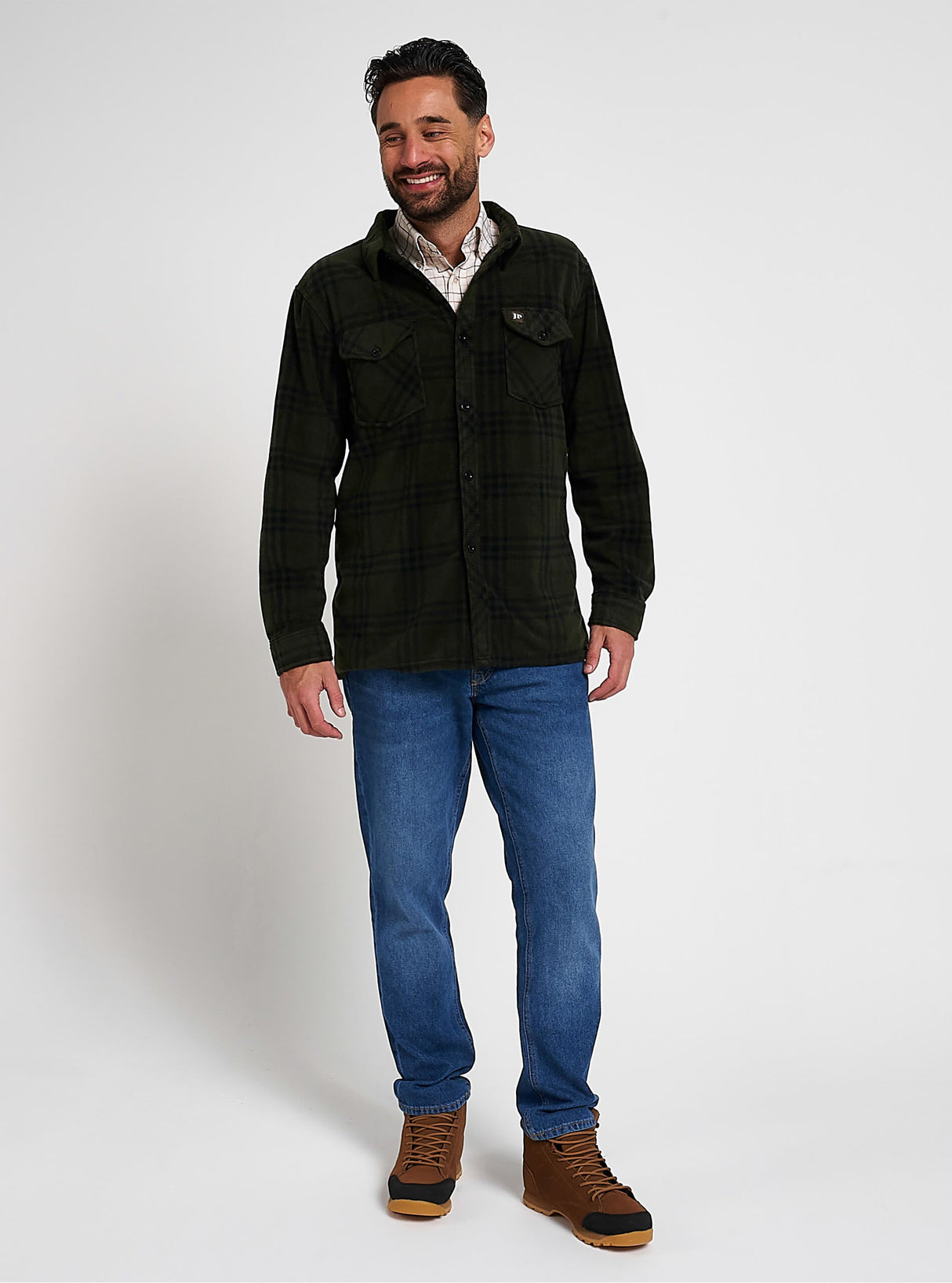 Polar Fleece Overhemd Groen Geruit
