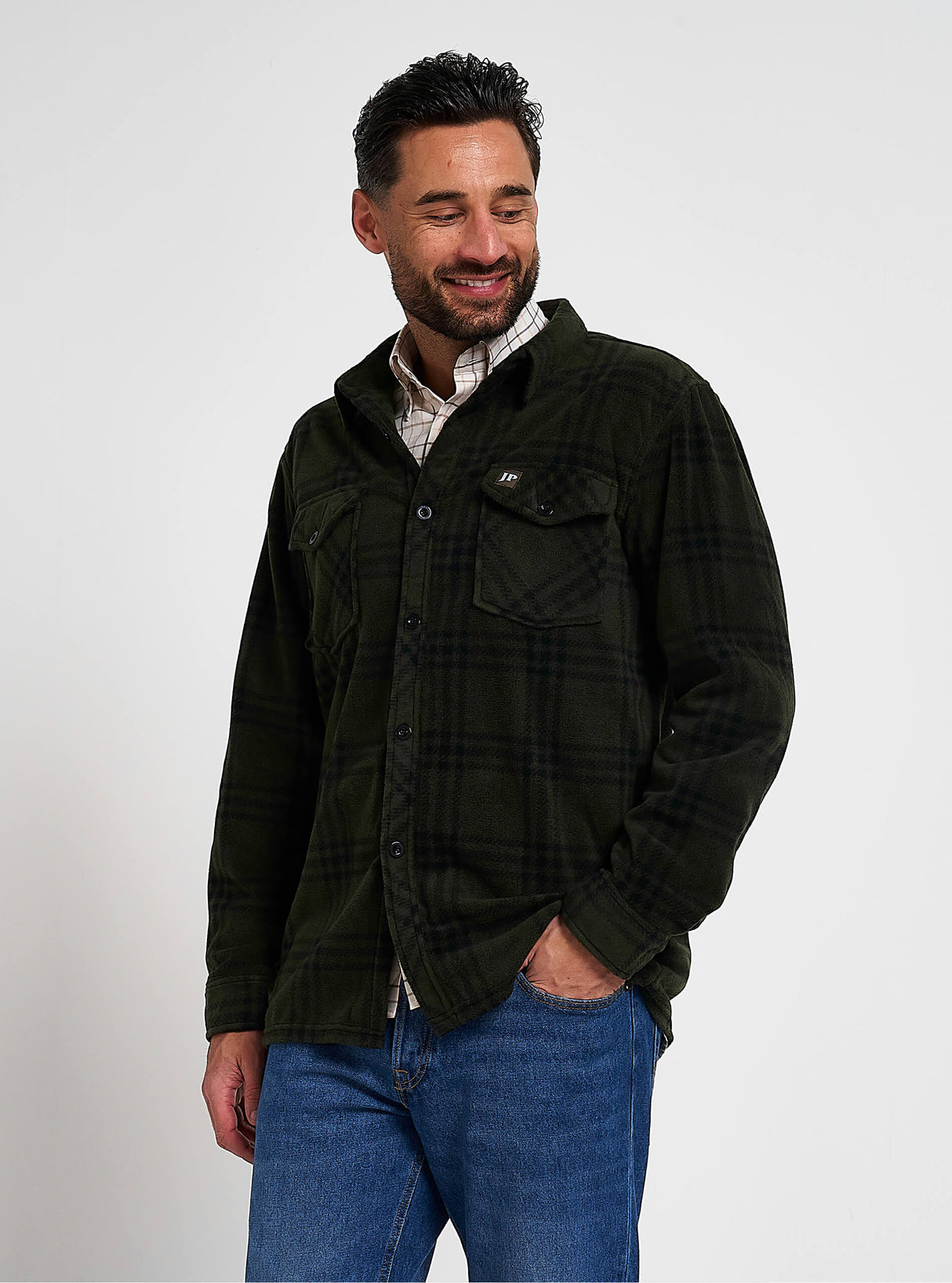 Polar Fleece Overhemd Groen Geruit