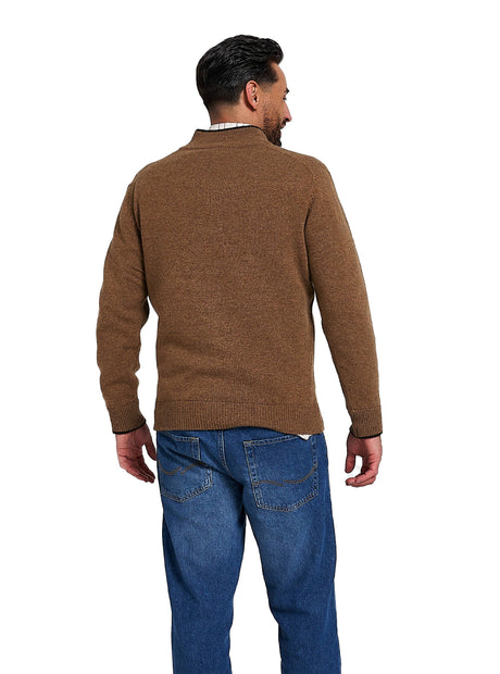 Ashcombe Trui met Rits 100% Lamswol Donkerolijf