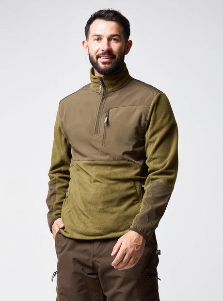 Rannock Fleecetrui Donker Mosterd