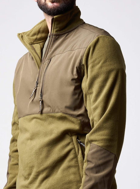 Rannock Fleecetrui Donker Mosterd