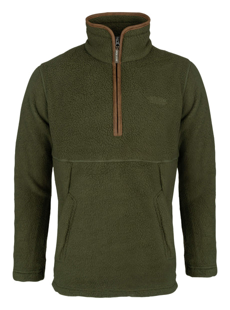 Junior Sherpa Fleecetrui Halve Rits Olijf
