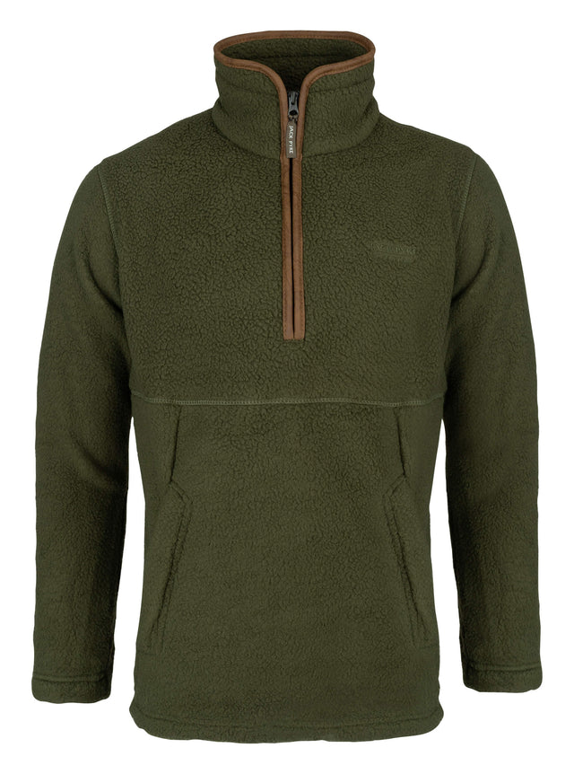 Junior Sherpa Fleecetrui Halve Rits Olijf