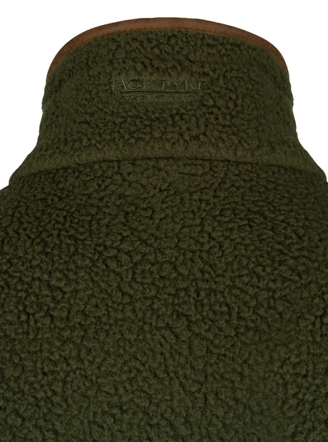 Sherpa Fleecetrui Halve Rits Olijf
