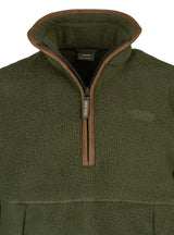 Sherpa Fleecetrui Halve Rits Olijf